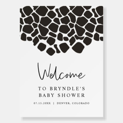 BRYNDLE Modern Cow Print Baby Shower Welcome Foam Board