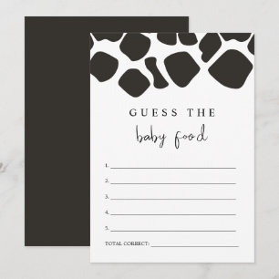 BRYNDLE Modern Cow Print Guess the Baby Food Game  Invitation