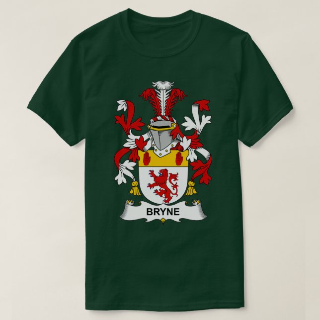Bryne Coat of Arms Family Crest  T-Shirt (Design Front)