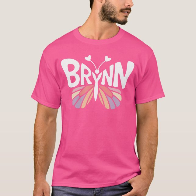 Brynn Butterfly Personalized Cute Name Word Art gi T-Shirt (Front)
