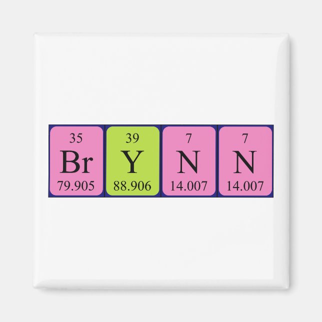 Brynn periodic table name magnet (Front)