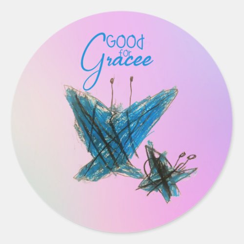 Brynnas Grace Butterfly _ Classic Round Sticker