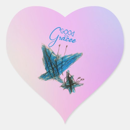 Brynnas Grace Butterfly _  Heart Sticker