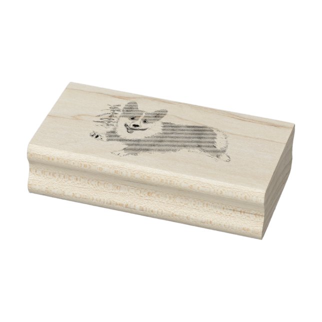 Brynwood’s Running Corgi Rubber Stamp (Stamp)