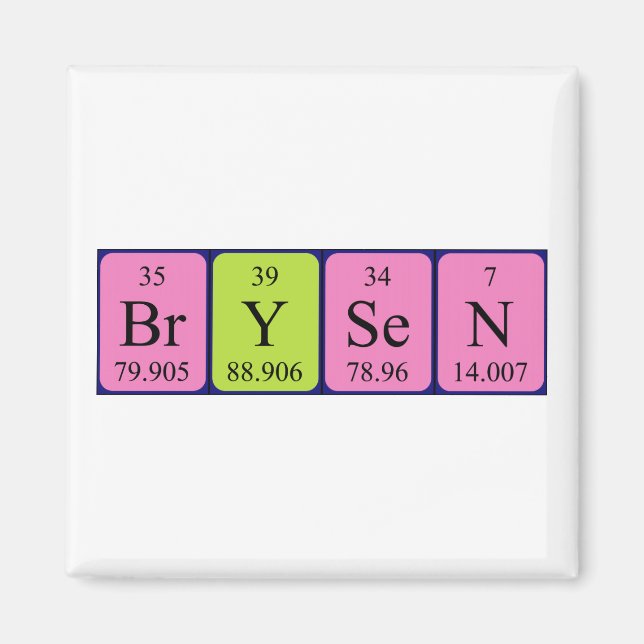Brysen periodic table name magnet (Front)