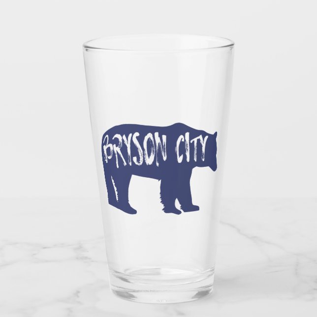 Bryson City North Carolina Bear Glass (Front)