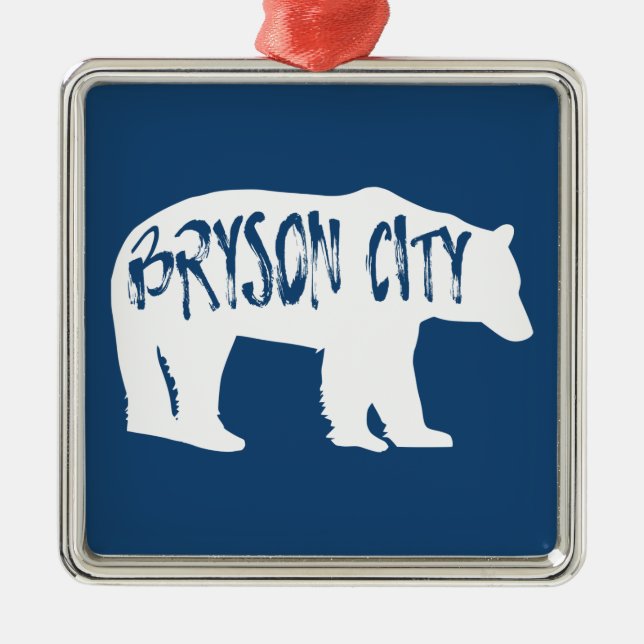 Bryson City North Carolina Bear Metal Ornament (Front)