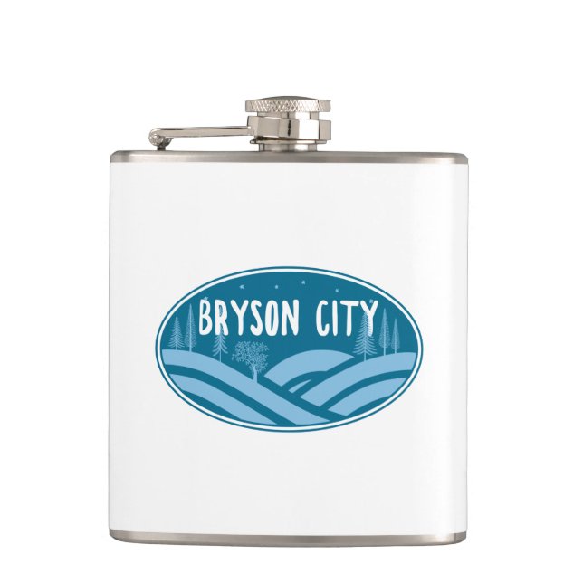 Bryson City North Carolina Outdoors Flask (Front)