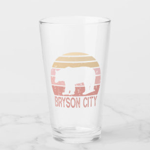 Bryson City North Carolina Retro Bear Glass