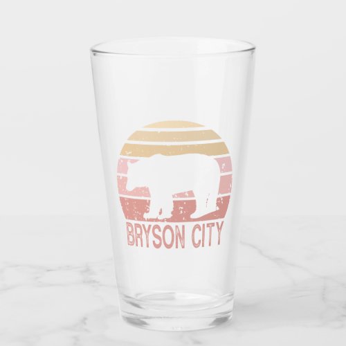 Bryson City North Carolina Retro Bear Glass