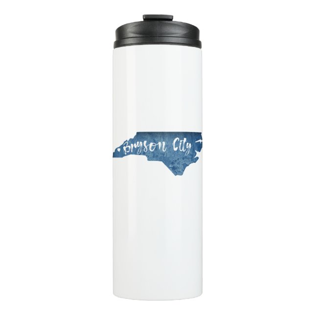 Bryson City North Carolina Wood Grain Thermal Tumbler (Front)