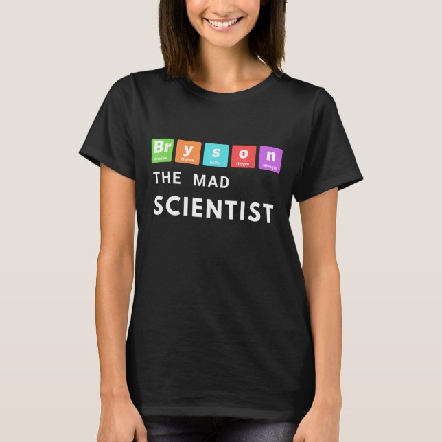 Bryson DeChambeau Mad Scientist Periodic Table Gol T-Shirt (Front)