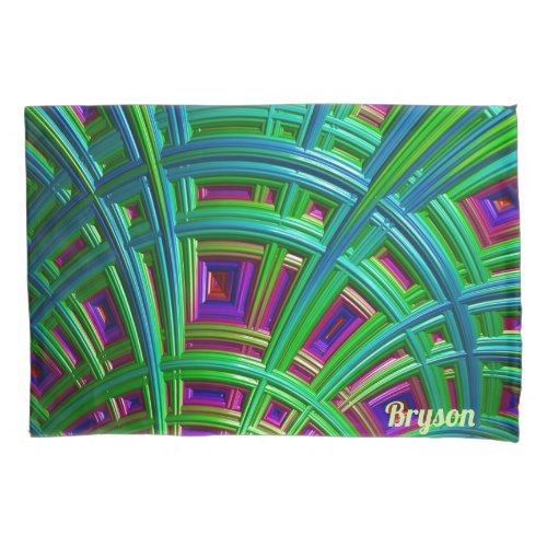 BRYSON Original Fractal DesignStretched Bamboo  Pillow Case