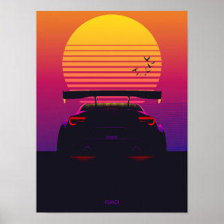 BRZ synthwave Poster