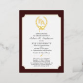 BS - Bachelor of Arts Degree College Graduation Foil Invitation (Standing Front)