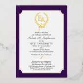 BS - Bachelor of Arts Degree College Graduation Foil Invitation (Front)