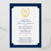 BS - Bachelor of Science Degree College Graduation Foil Invitation (Front)