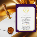 BS - Bachelor of Science Degree College Graduation Foil Invitation<br><div class="desc">This graduation announcement for a BS (Bachelor of Science) graduate in any major can be utilized as an announcement and / or a party invitation through the "customization" option. The crisp white background against the dark purple and the gold foil makes this design really pop. Design by Holiday Hearts Designs...</div>
