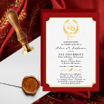 BS - Bachelor of Science Degree College Graduation Foil Invitation<br><div class="desc">This graduation announcement for a BS (Bachelor of Science) graduate in any major can be utilized as an announcement and / or a party invitation through the "customization" option. The crisp white background against the dark red and the gold foil makes this design really pop. Design by Holiday Hearts Designs...</div>