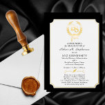 BS - Bachelor of Science Degree College Graduation Foil Invitation<br><div class="desc">This graduation announcement for a BS (Bachelor of Science) graduate in any major can be utilized as an announcement and / or a party invitation through the "customization" option. The crisp white background against the black and the gold foil makes this design really pop. Design by Holiday Hearts Designs (rights...</div>