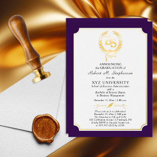 BS - Bachelor of Science Degree College Graduation Foil Invitation