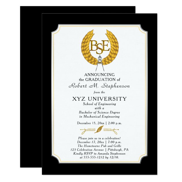 BS - Bachelor Of Science Engineering Graduation Invitation