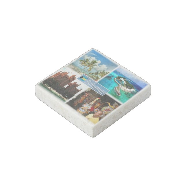 BS Bahamas - Nassau - The Royal Tower -Blue Lagoon Stone Magnet (Angled)