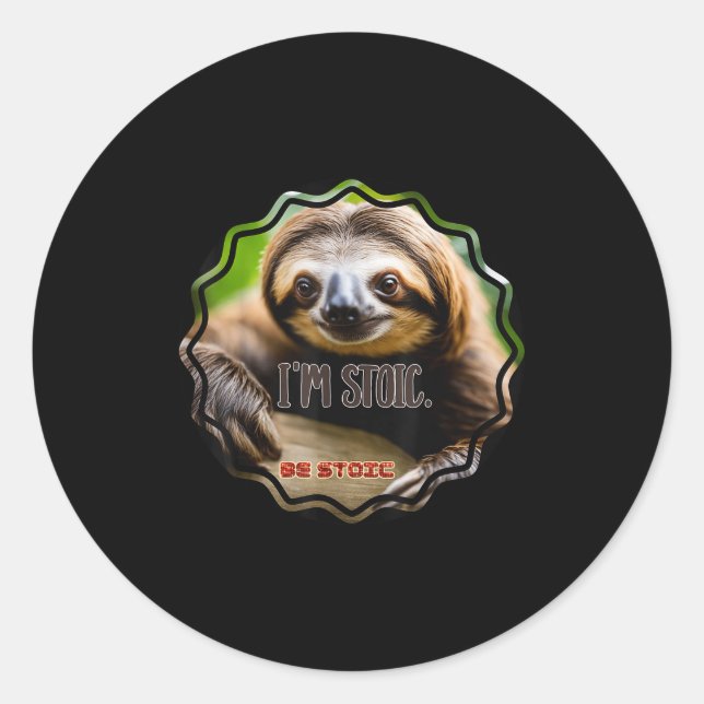 Bs Im Stoic Sloth  Classic Round Sticker (Front)