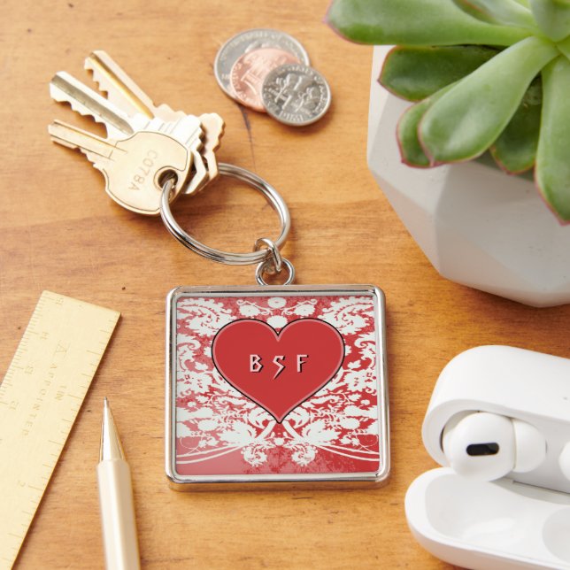 BSF Best Sister Friend Forever Grunge Heart  Keychain (Desk)