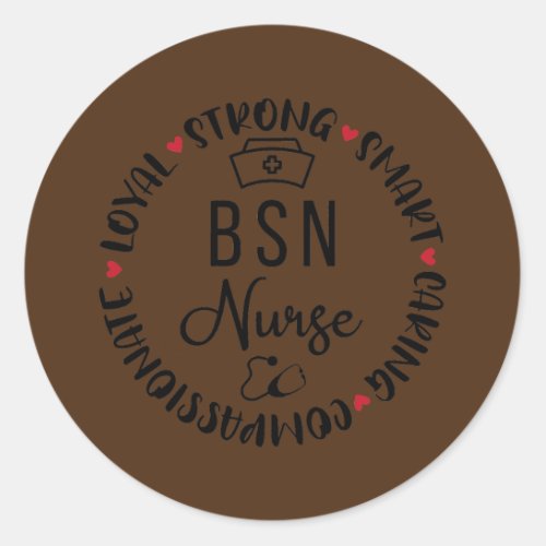 BSN Nurse Accessories Nurses Nursing Graduation Classic Round Sticker
