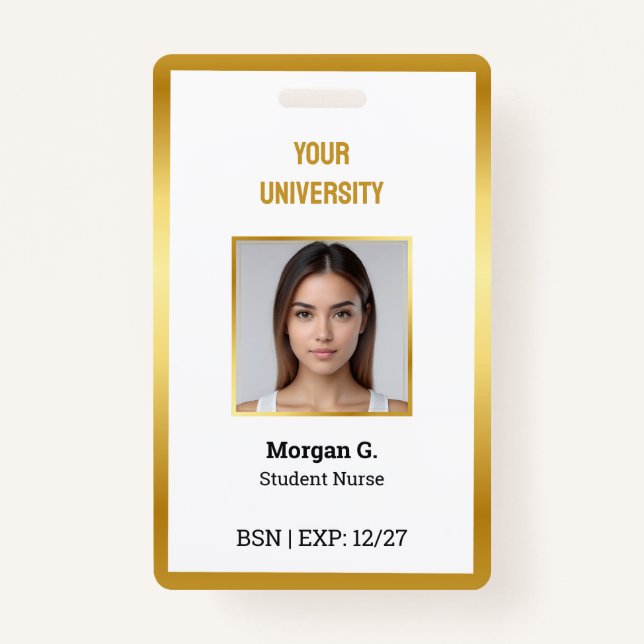 BSN Nurse Custom Photo Name Badge (Front)