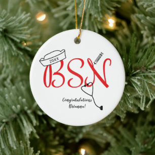 BSN nurse graduation party decor Ceramic Ornament