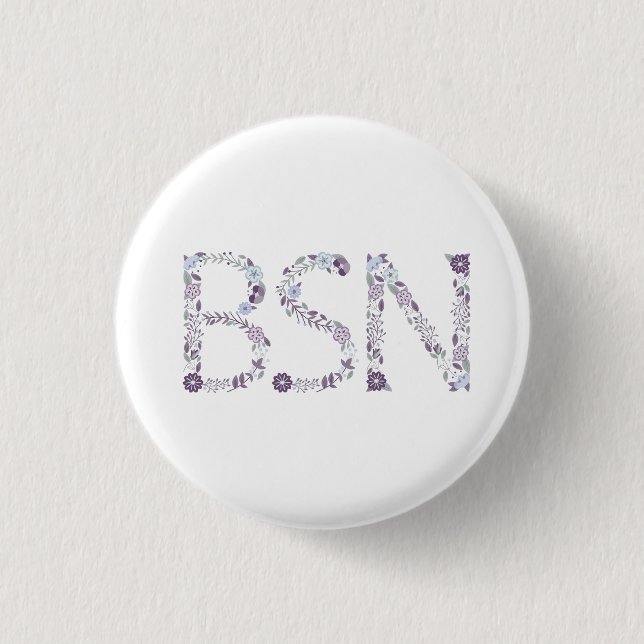 BSN nurse graduation party favor Button (Front)