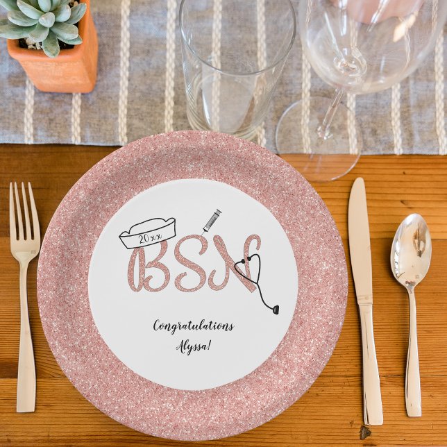 BSN Nurse graduation pinning party decor Paper Plates (Creator Uploaded)