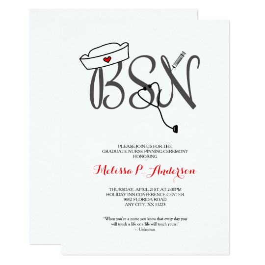 Traditional Pinning Nursing Graduation Invitations 5