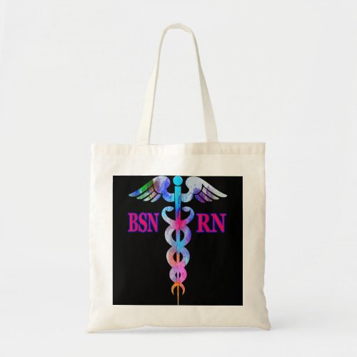 BSN Registered Nurse RN Caduceus Nursing Emblem Gr Tote Bag