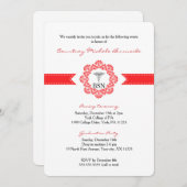 BSN RN graduation / pinning ceremony / red Invitation (Front/Back)