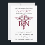 BSN RN Nurse Graduation Announcement Burgundy<br><div class="desc">Customize as an announcement or for an event.</div>