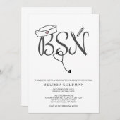 BSN RN nurse graduation invites simply stated (Front/Back)