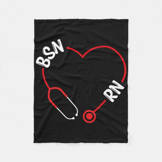 Bsn Rn Nurse Graduation Nursing Essentials Bsn Nur Fleece Blanket (Front)