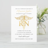 BSN RN Nurse Graduation Party Announcement Gold (Standing Front)
