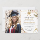Modern Photo RN Nurse Graduation Party Invitation