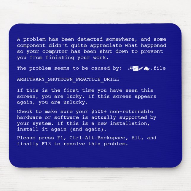 BSOD Mousepad (Front)