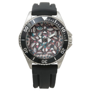bstract Eye Geometric Art – Stainless Steel Black  Watch