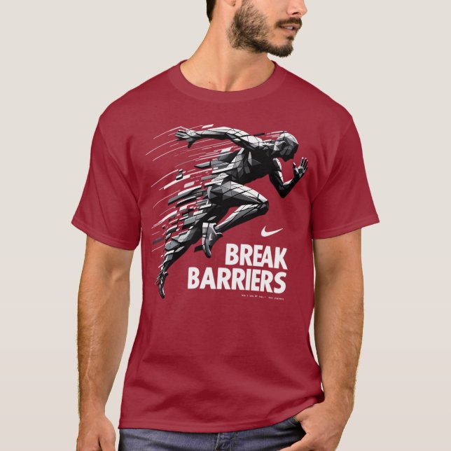 bstract Runner Shattered Effect - Geometric Sport  T-Shirt (Front)