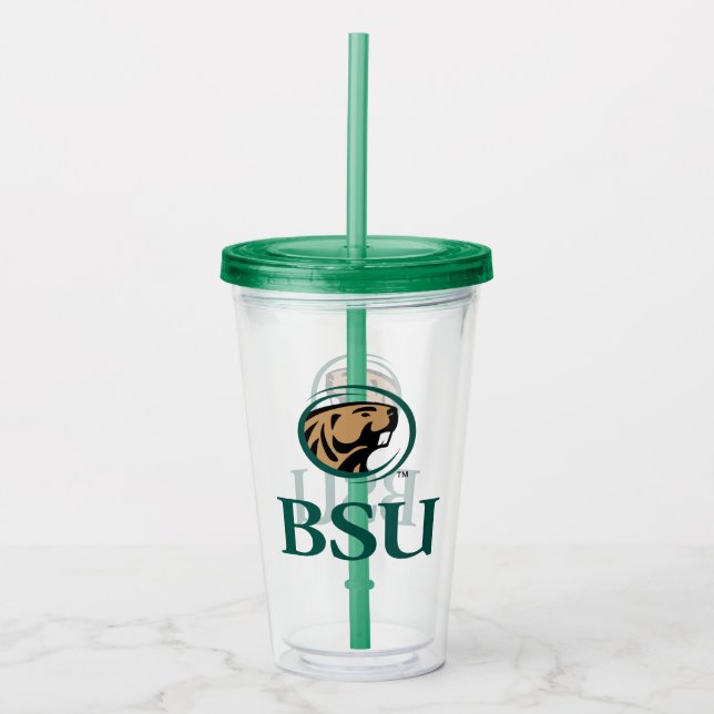 BSU Beaver Logo Acrylic Tumbler (Front)