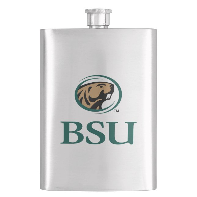 BSU Beaver Logo Flask (Front)