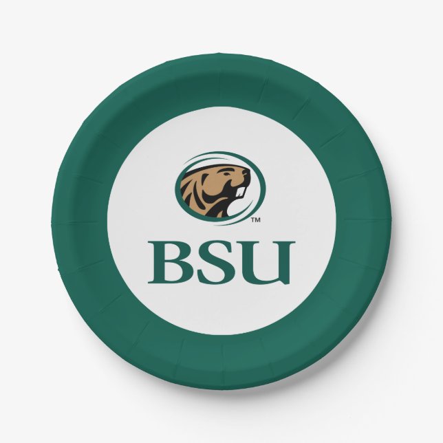 BSU Beaver Logo Paper Plates (Front)