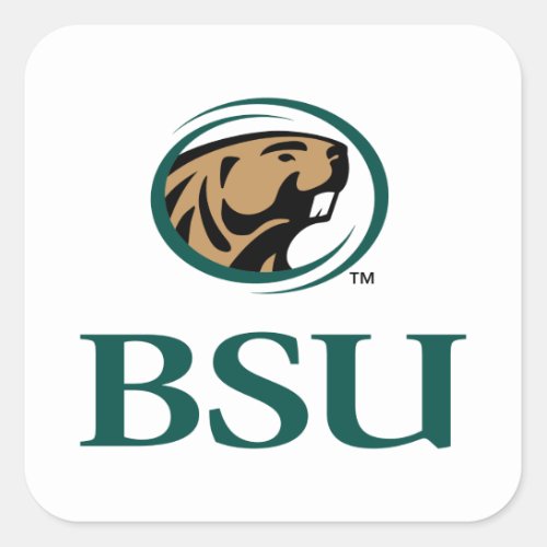 BSU Beaver Logo Square Sticker