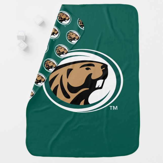 BSU Beaver Mark Baby Blanket (In Situ)